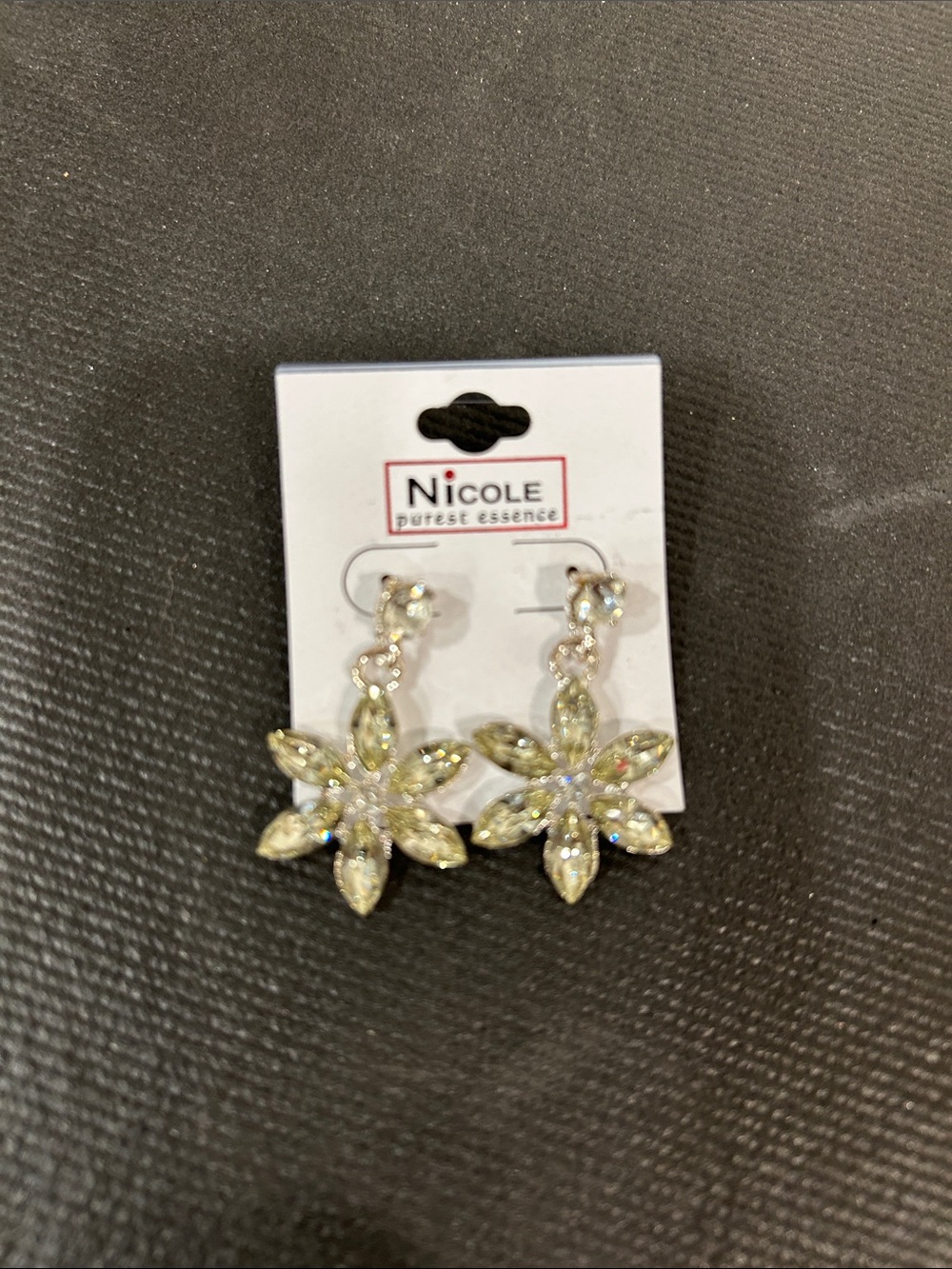 Nicole Yellow Crystal Floral Drop Earrings